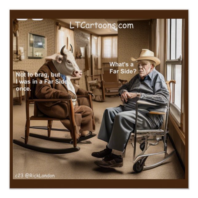 Rick London Retired Far Side Cow Likes To Brag  Poster (Front)