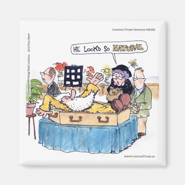 Rick London So Natural Funeral Funny Old Hippie Magnet (Front)