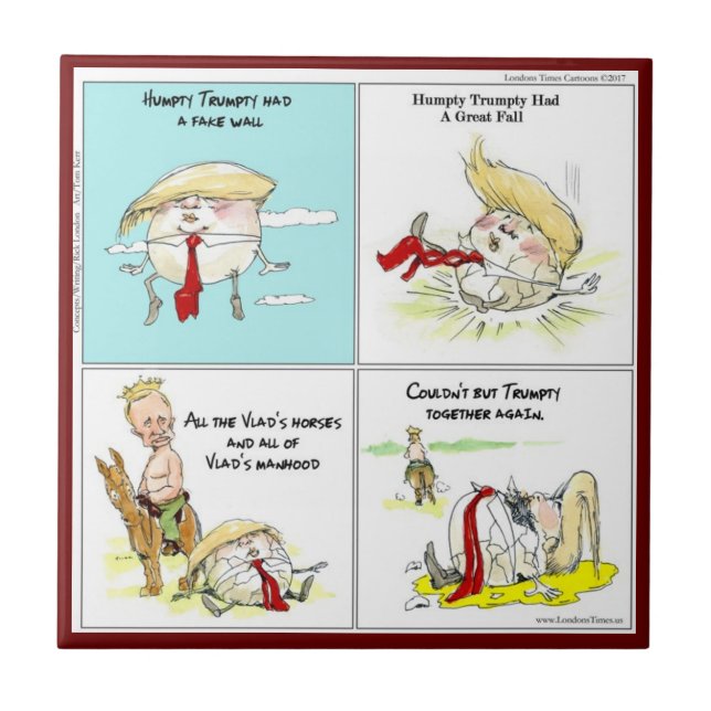 Rick London "Trumpty Dumpty" Funny Ceramic Tile (Front)