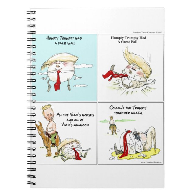 Rick London "Trumpty Dumpty" Funny Trump Gift Notebook (Front)