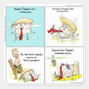 Rick London "Trumpty Dumpty" Funny Trump Gift Square Sticker