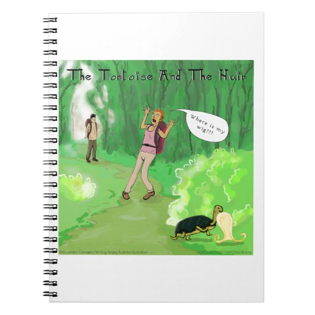 Rick London Turtle And The Wig Hair Funny Notebook (Front)
