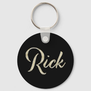 Rick Name whitegold Button Schlüsselanhänger Key Ring