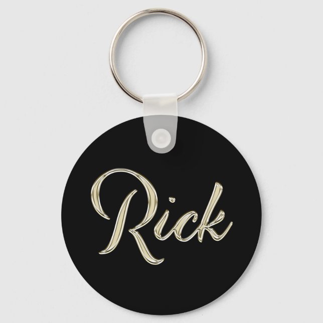 Rick Name whitegold Button Schlüsselanhänger Key Ring (Front)