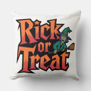 Rick or Treat Throw Pillow: Playful New Model Cushion