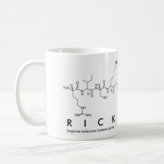 Rick peptide name mug (Left)