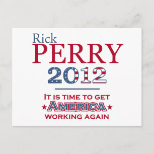 Rick Perry 2012 for president post card