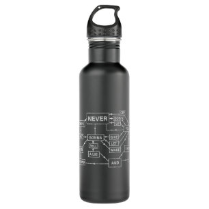Rick Roll Flowchart internet meme funny 80s music  710 Ml Water Bottle