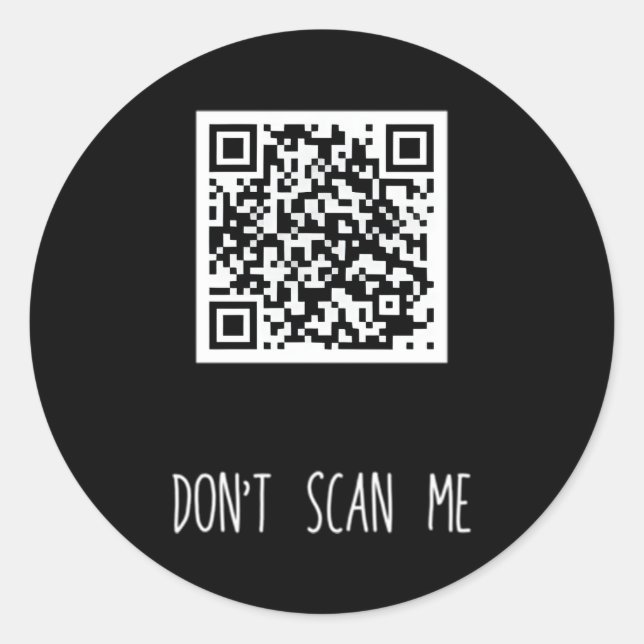 Rick Roll Small Qr Scan Code Joke Classic Round Sticker (Front)