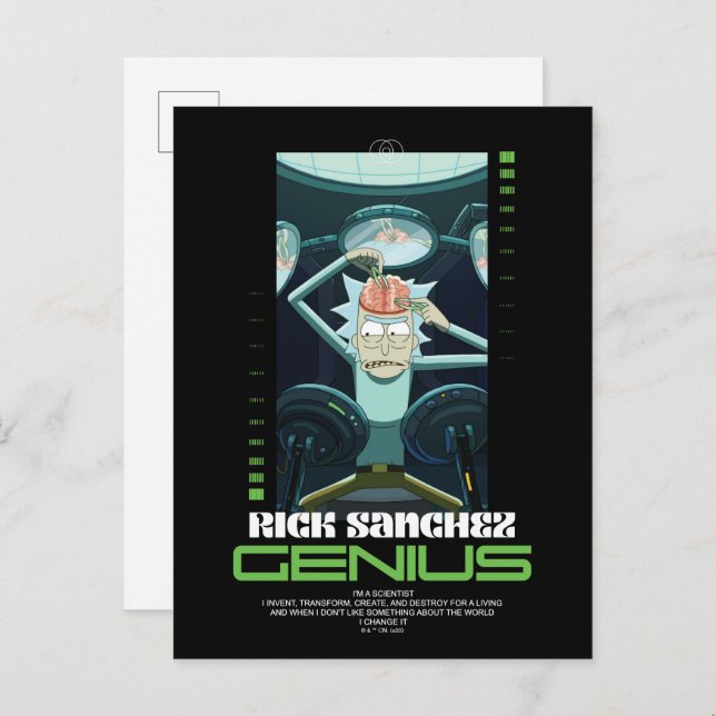 Rick Sanchez Genius Quote Graphic Postcard (Front/Back)
