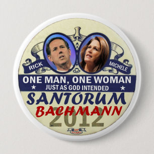 Rick Santorum and Michele Bachmann in 2012 10 Cm Round Badge