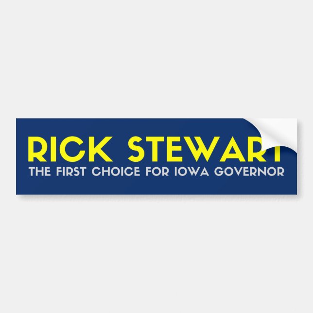Rick Stewart for Iowa Governor Bumper Sticker (Front)