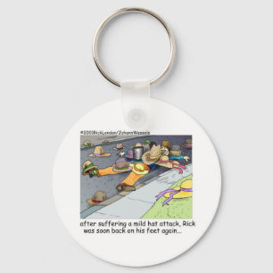 Rick Suffers A Hat Attack Cartoon Gifts & Tees Key Ring
