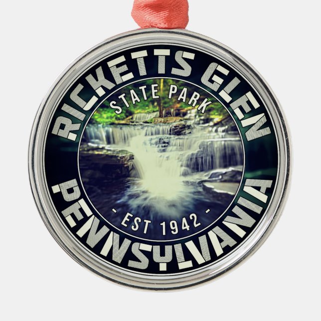 Ricketts Glen Pennsylvania - Vintage Souvenirs Metal Ornament (Front)
