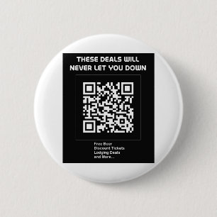 Rickroll QR code 6 Cm Round Badge