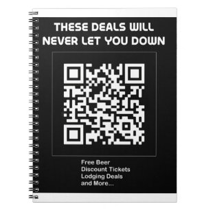 QR Code | Rick Astley | Never Gonna Give You Up | Rick Roll | Rickroll |  Spiral Notebook