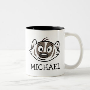 Ricky Racoon   Boomer Badger Face Two-Tone Coffee Mug