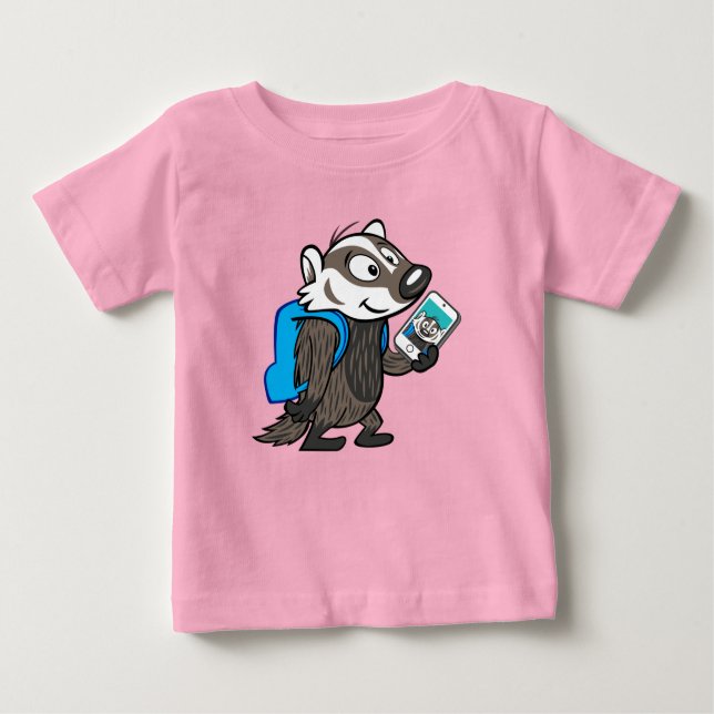 Ricky Racoon | Boomer Badger Selfie Baby T-Shirt (Front)