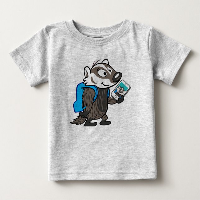 Ricky Racoon | Boomer Badger Selfie Baby T-Shirt (Front)