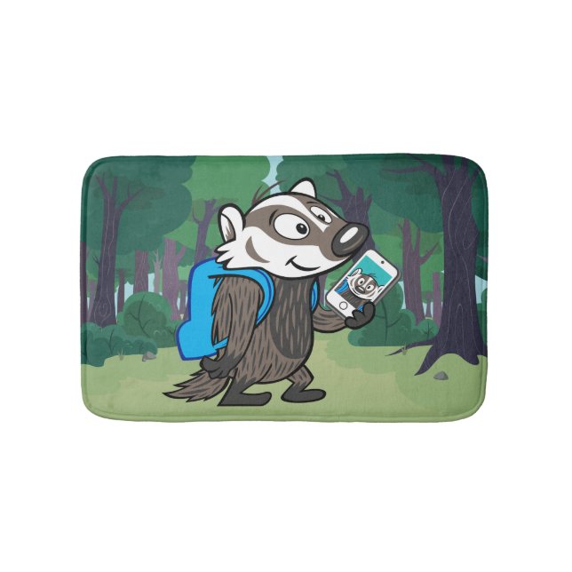 Ricky Racoon | Boomer Badger Selfie Bath Mat (Front)