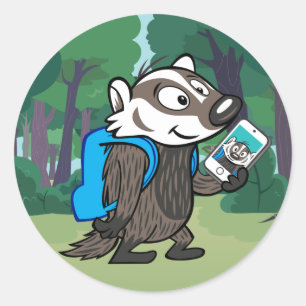 Ricky Racoon   Boomer Badger Selfie Classic Round Sticker