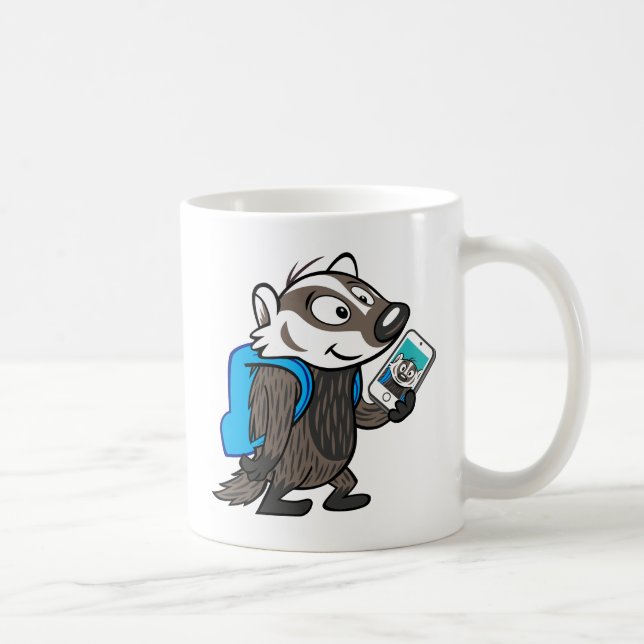 Ricky Racoon | Boomer Badger Selfie Coffee Mug (Right)