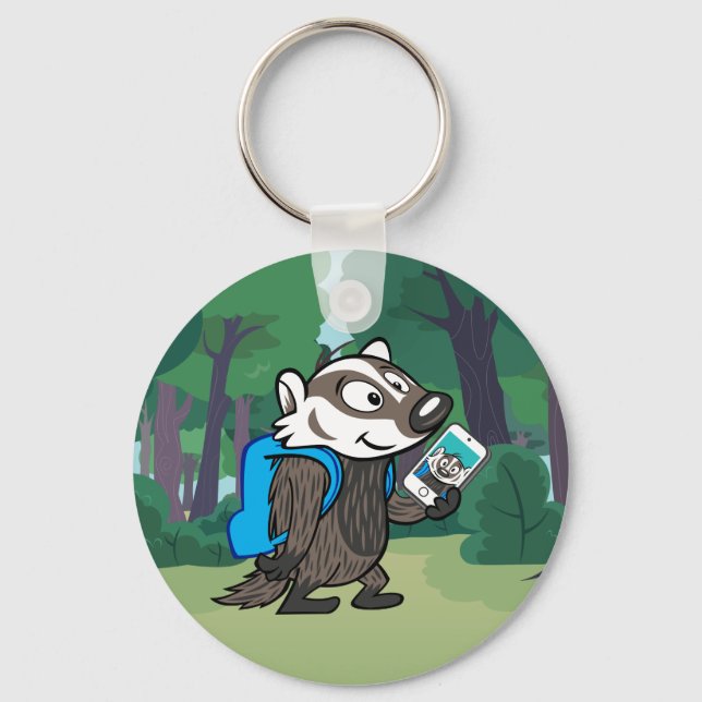 Ricky Racoon | Boomer Badger Selfie Key Ring (Front)