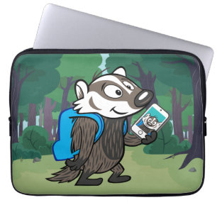 Ricky Racoon Boomer Badger Selfie Laptop Sleeve