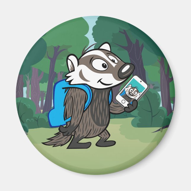 Ricky Racoon | Boomer Badger Selfie Magnet (Front)