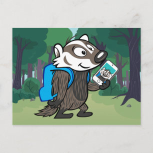 Ricky Racoon Boomer Badger Selfie Postcard