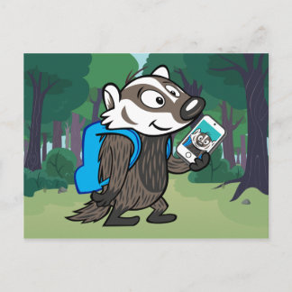 Ricky Racoon | Boomer Badger Selfie Postcard