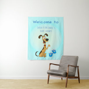 Rico the Dog Baby Boy Shower Tapestry
