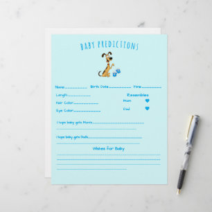 Rico the Dog holding baby shoes Game Booklet