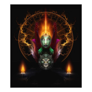 Riddian Queen Of Fire Fractal Art Composition Photo Print
