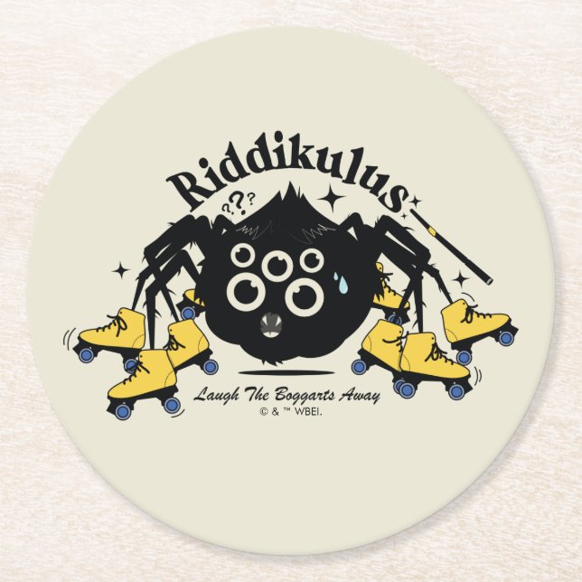 Riddikulus - Laugh the Boggarts Away Round Paper Coaster (Front)