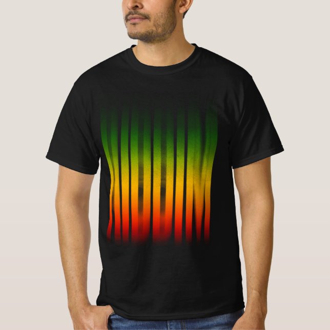 Riddim Blurred Effect Typography Rasta Reggae T-Shirt (Front)
