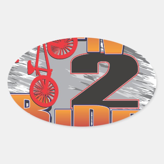 Ride 2 Live BMX Biker Oval Sticker (Front)