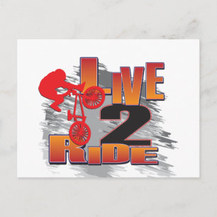 Ride 2 Live BMX Biker Postcard
