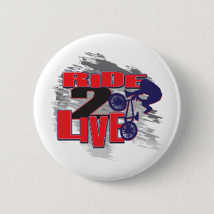 Ride 2 Live BMX Rider 6 Cm Round Badge