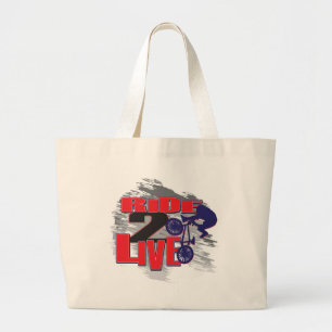 Ride 2 Live BMX Rider Large Tote Bag