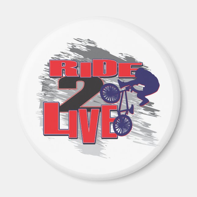 Ride 2 Live BMX Rider Magnet (Front)
