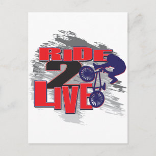 Ride 2 Live Live 2 Ride BMX rider Postcard