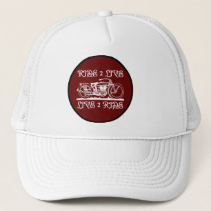 RIDE 2 LIVE LIVE 2 RIDE inspirational biker gift   Trucker Hat