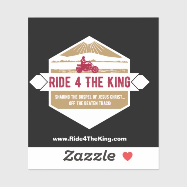 Ride 4 The King Christian motorcycle sticker (Sheet)