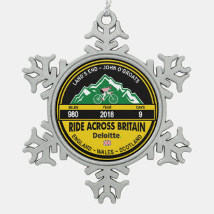 RIDE ACROSS BRITAIN 2018 TREE SNOW FLAKE ORNAMENT