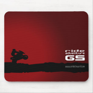 Ride-Adventure-GS black on red Mouse Pads