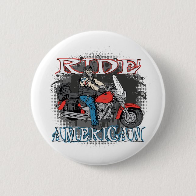 Ride American 6 Cm Round Badge (Front)