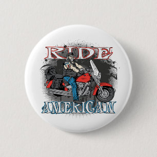 Ride American 6 Cm Round Badge