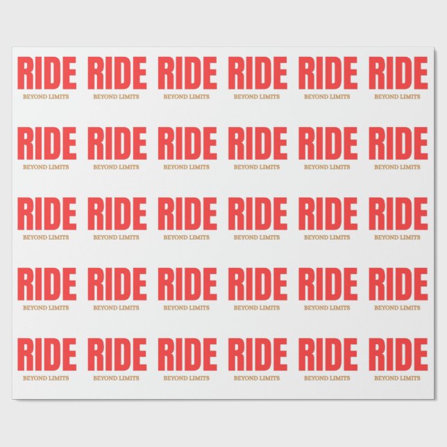 Ride Beyond Limits – Motivational Biker Typography Wrapping Paper (Flat)