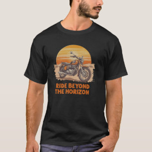 Ride Beyond the Horizon 🏍️   Vintage Motorcycle  T-Shirt